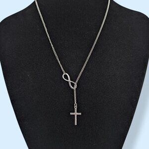 (2/$20) Cross & Infinity Lariat-Style Necklace